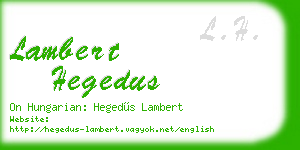 lambert hegedus business card